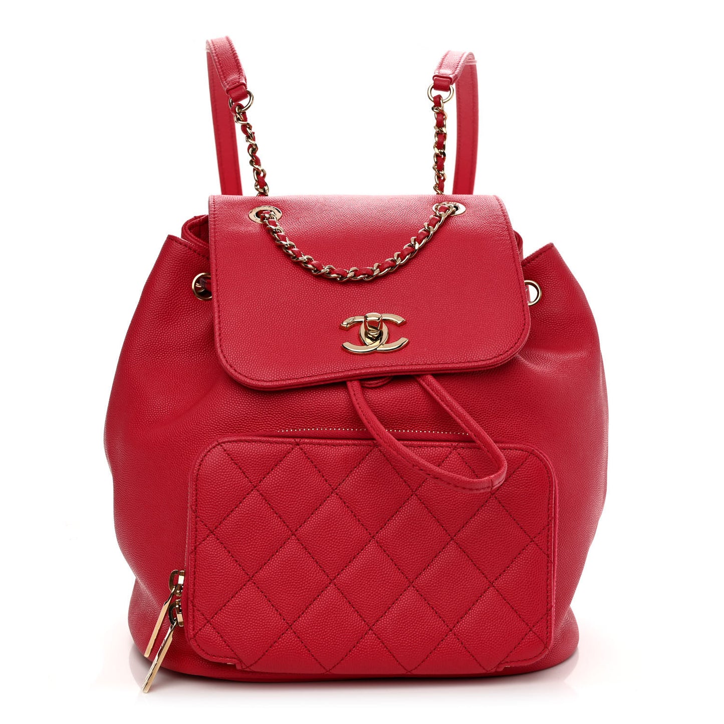Caviar Quilted Business Affinity Backpack Dark Red