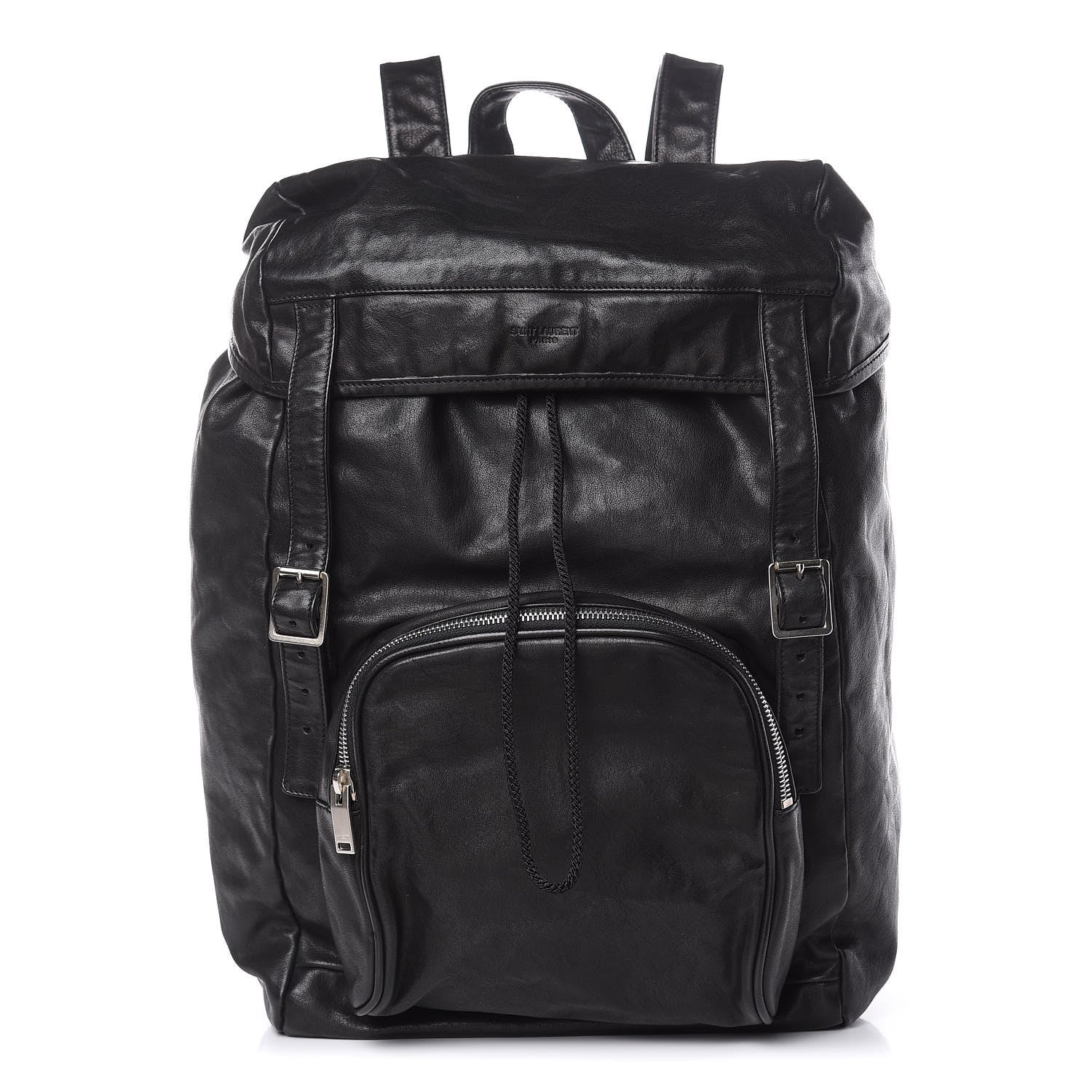 Saint Laurent Calfskin Delave Backpack Black 1 of 9