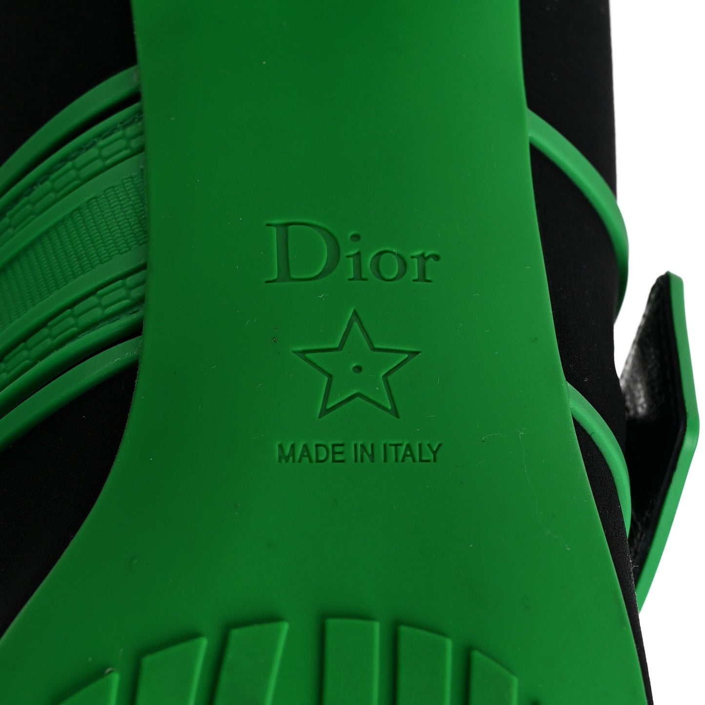 Neoprene Rubber Dior Roller Ballerina Flat 39.5 Black Green