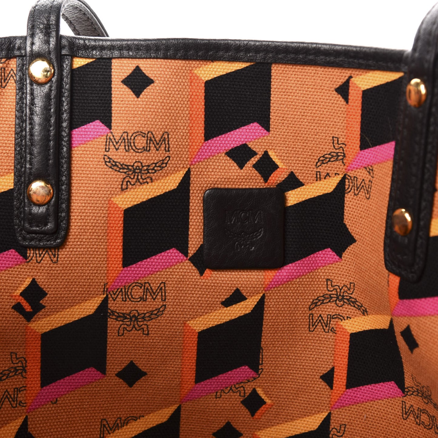Visetos Medium Project Reversible Shopper Tote Cognac