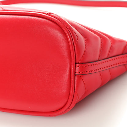 Gucci Calfskin Matelasse Chevron GG Marmont Sling Shoulder Bag Rosso 10 of 10