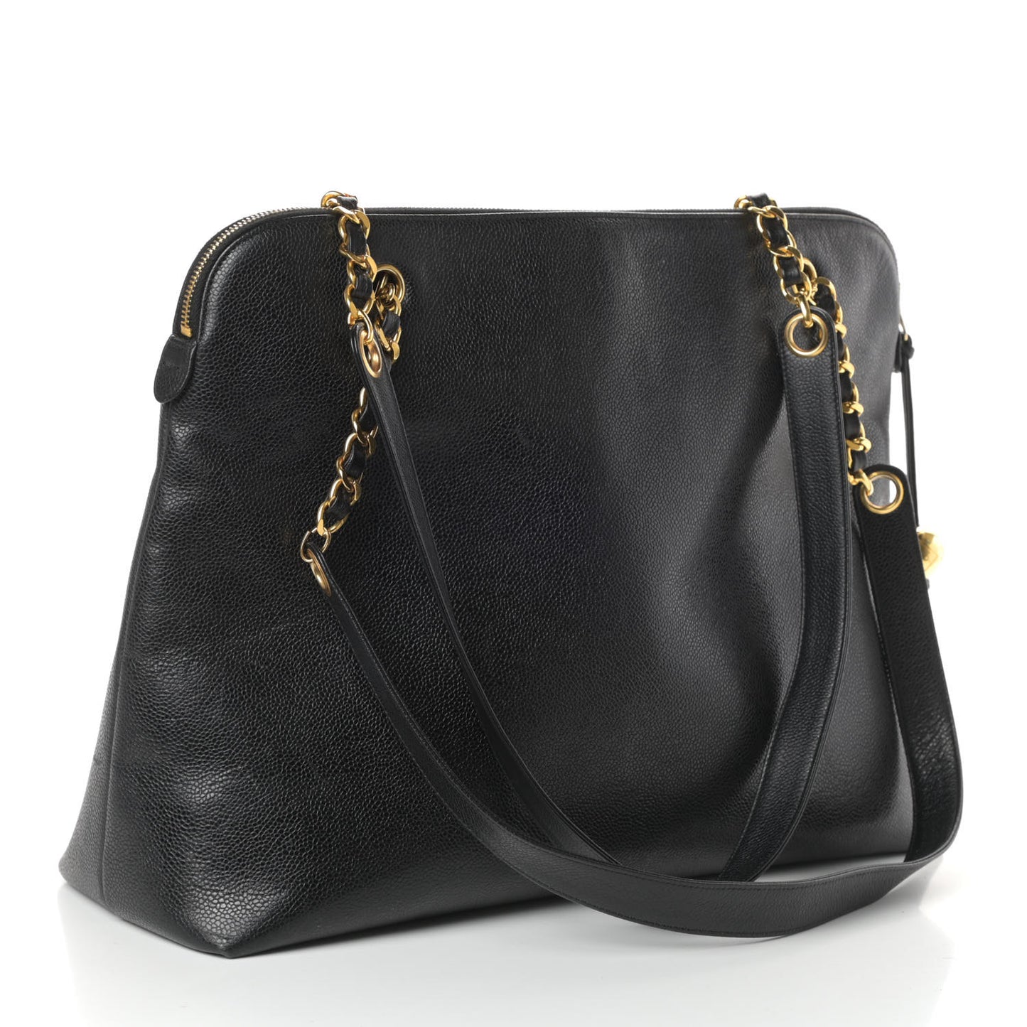 Caviar Large CC Shoulder Bag Black