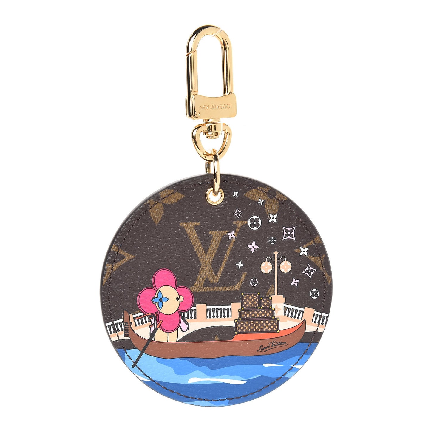 Monogram 2019 Christmas Animation Venice Bag Charm Key Ring Blue