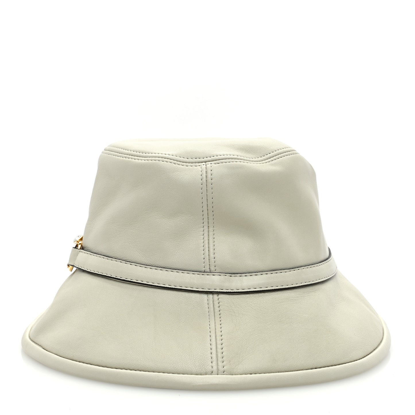 Crystal Horsebit Bob Mulina Bucket Hat S Antique White