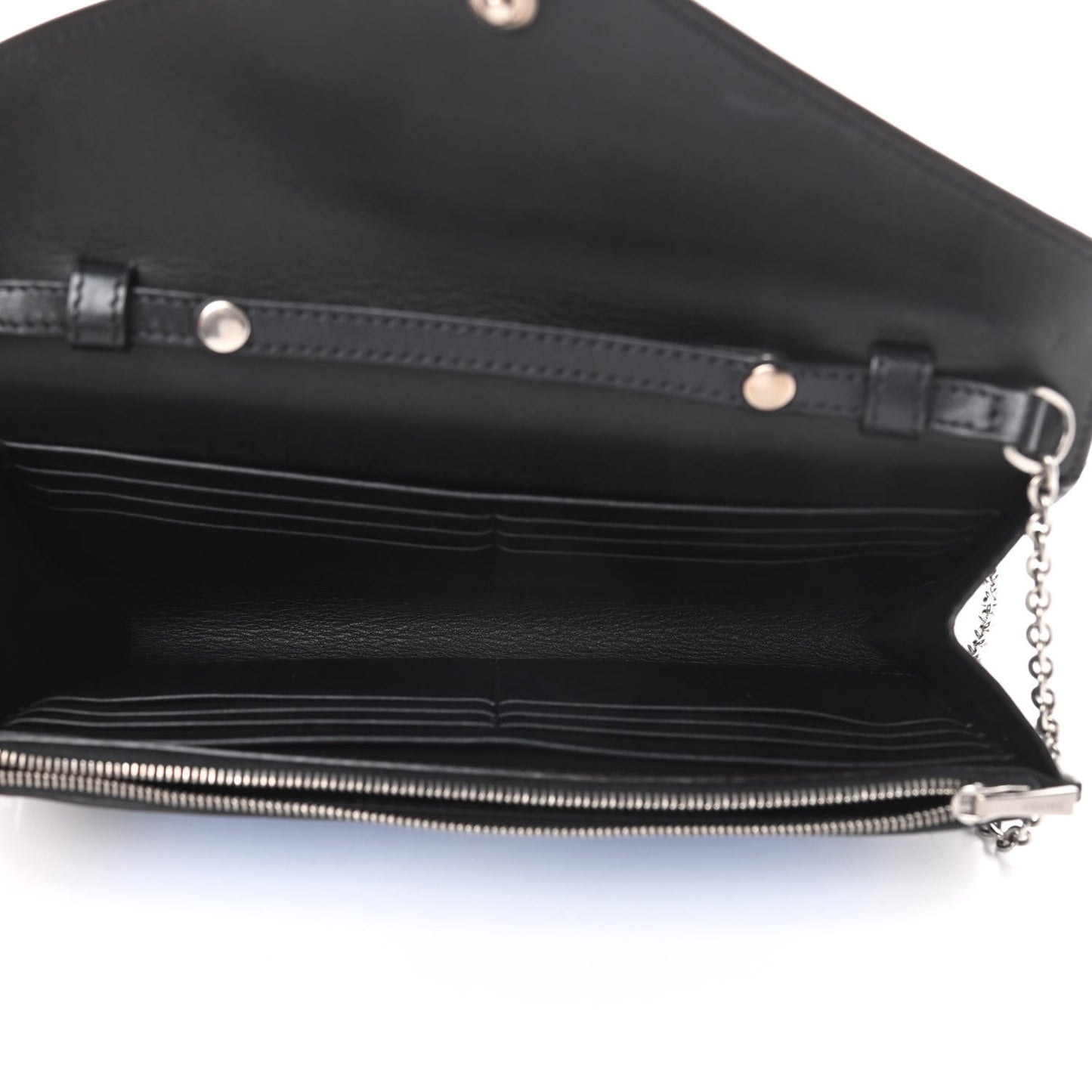 Shiny Calfskin Clutch on a Chain Multicolor