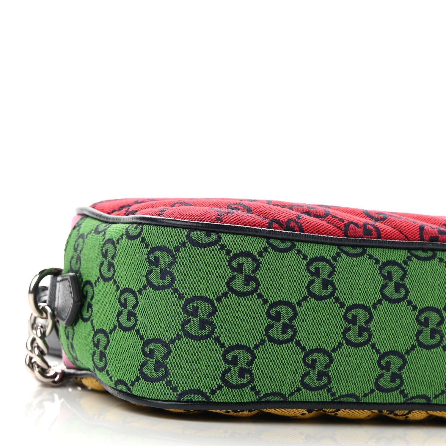 Gucci Monogram Multicolor Matelasse Diagonal Small GG Marmont Chain Shoulder Bag Red Blue Yellow Green Pink 8 of 8