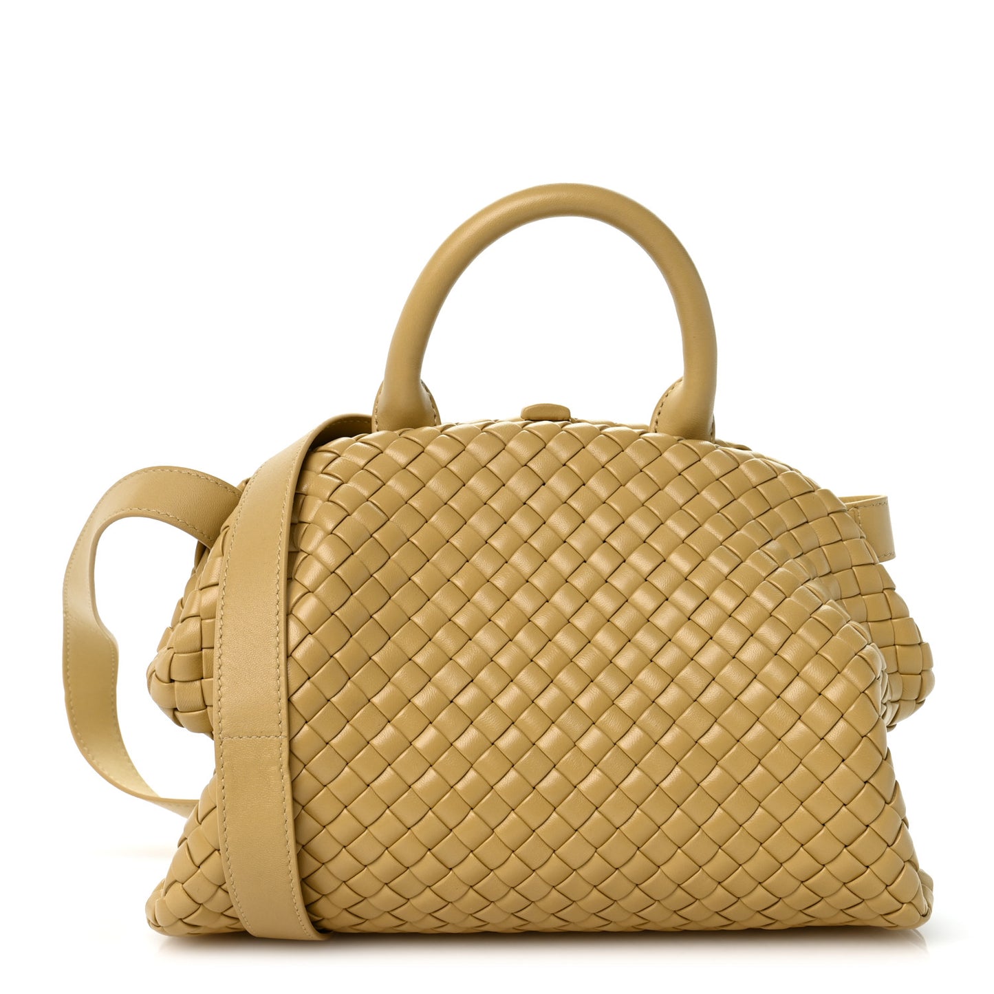 Nappa Intrecciato Padded Small The Top Handle Tote Bag Porridge