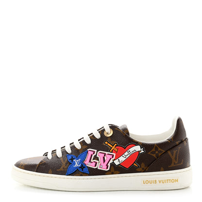 Louis Vuitton Calfskin Monogram LV Black Heart Sneakers 36 Cacao 1 of 11