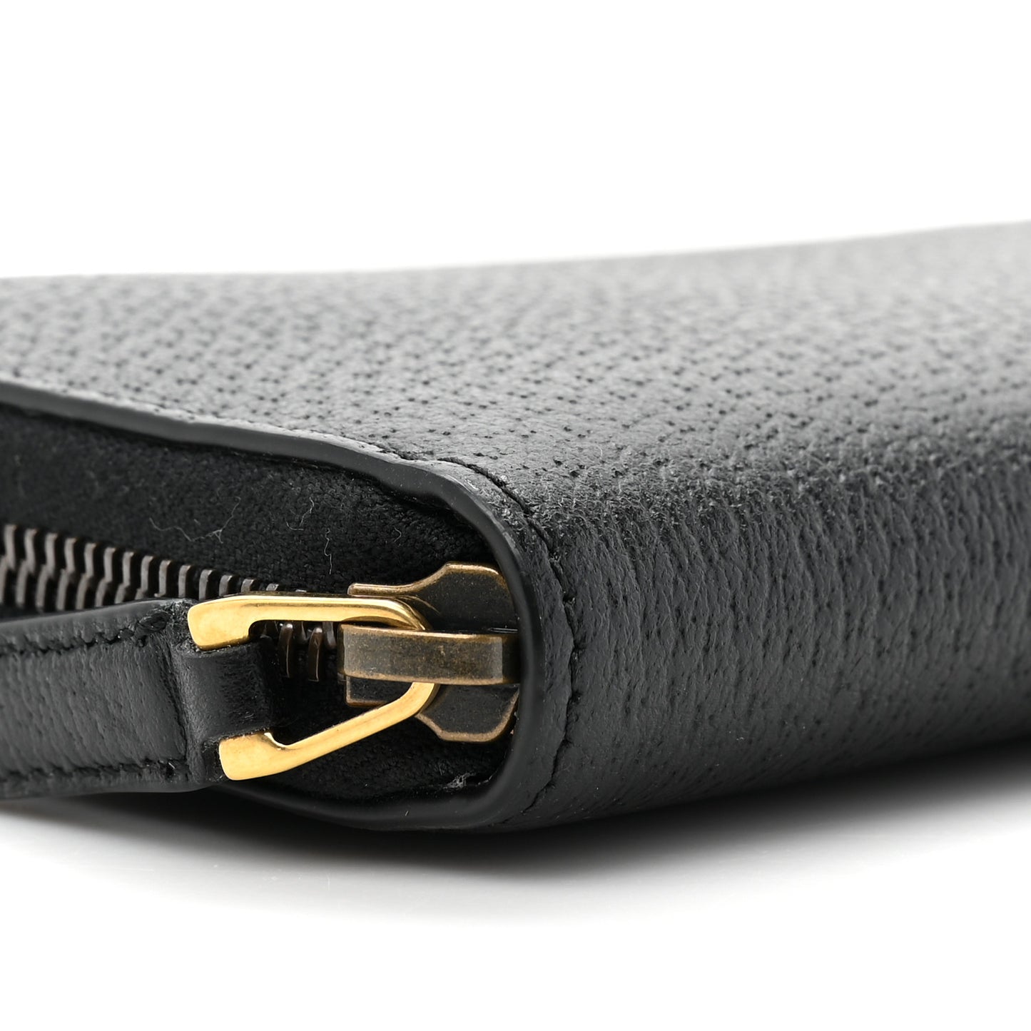 Dollar Calfskin Boar Effect GG Marmont Zip Around Wallet Black