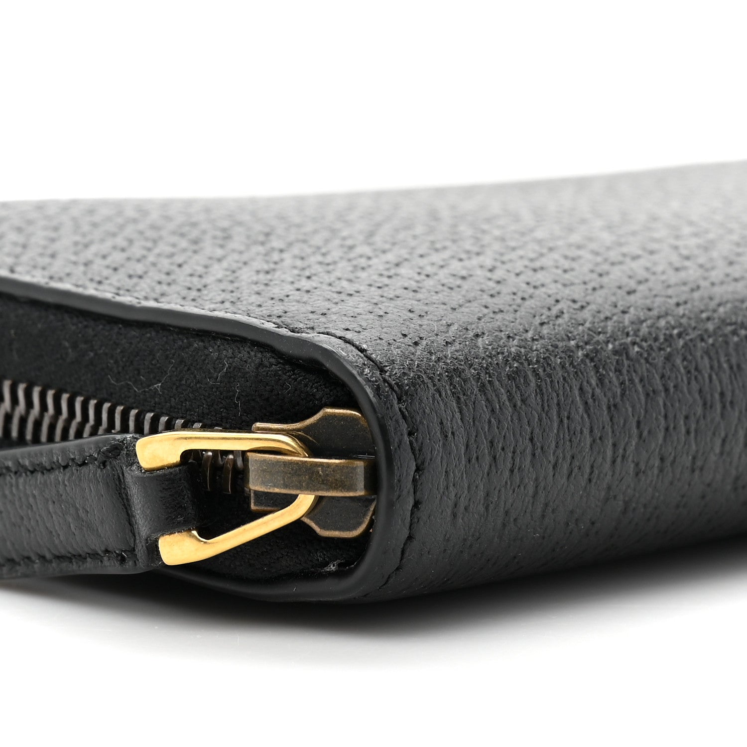 Gucci Dollar Calfskin Boar Effect GG Marmont Zip Around Wallet Black 12 of 14