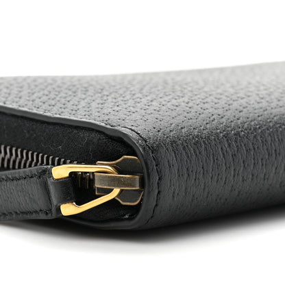 Gucci Dollar Calfskin Boar Effect GG Marmont Zip Around Wallet Black 12 of 14