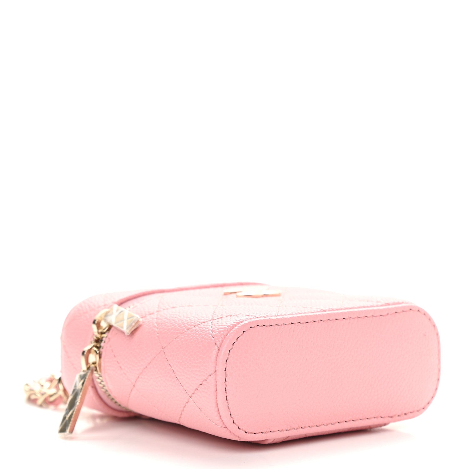 Chanel Caviar Quilted Small Handle With Care Vanity Case With Chain Pink 3 of 9