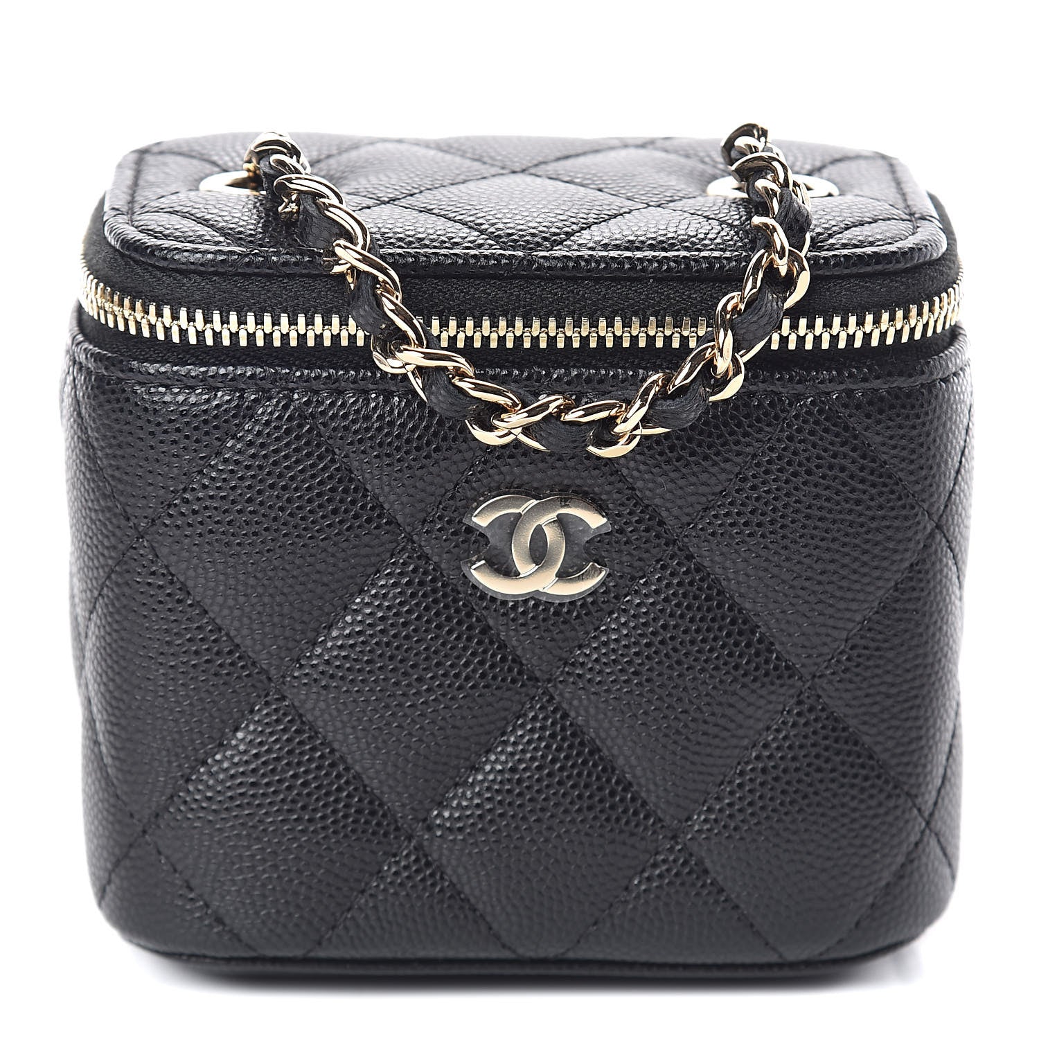 Chanel Caviar Quilted Mini Vanity Case With Chain Black 1 of 8