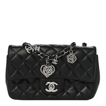 Chanel Lambskin Quilted Valentine Charms Mini Rectangular Flap Black 1 of 22