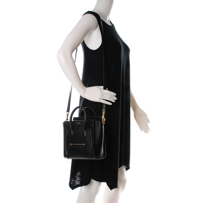 Celine Smooth Calfskin Nano Luggage Black 2 of 7