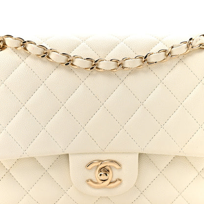 Chanel Caviar Quilted Medium Double Flap White 8 of 14