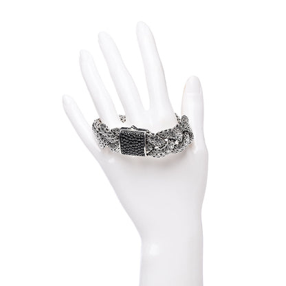 John Hardy Sterling Silver Black Sapphire Large Braided Classic Chain Bracelet 2 of 4