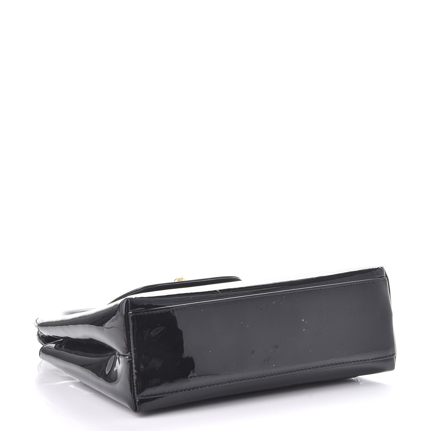 Patent Small Kelly Flap Bag Black