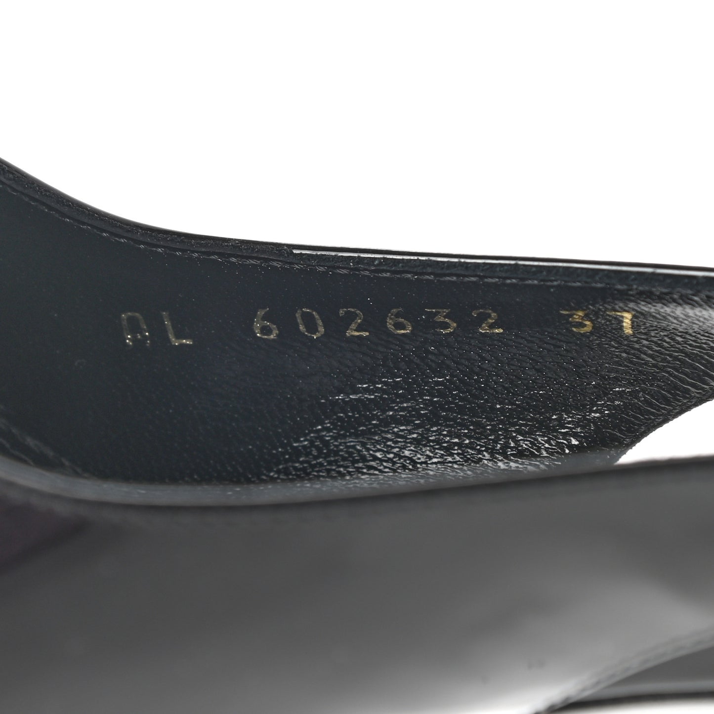 Patent Calfskin Slingback Pumps 37 Black