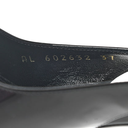 Saint Laurent Patent Calfskin Slingback Pumps 37 Black 8 of 8