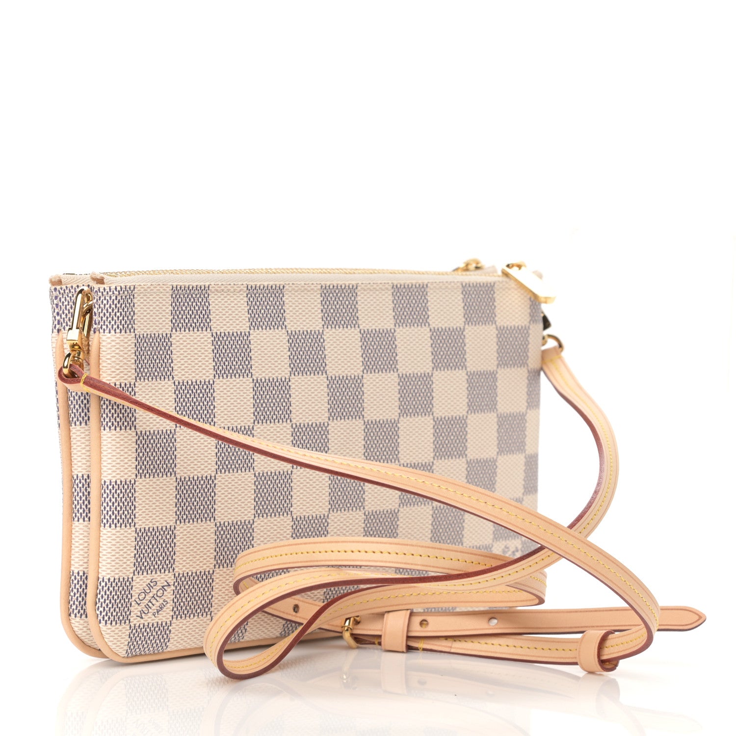Louis Vuitton Damier Azur Double Zip Pochette 3 of 10