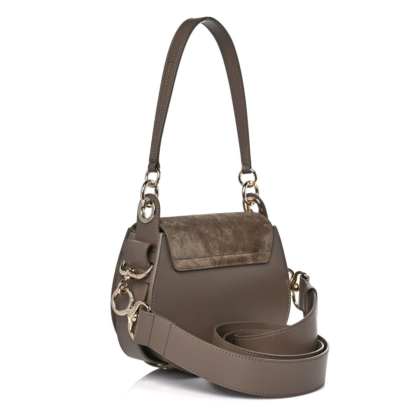 Calfskin Suede Small Tess Bag Army Green