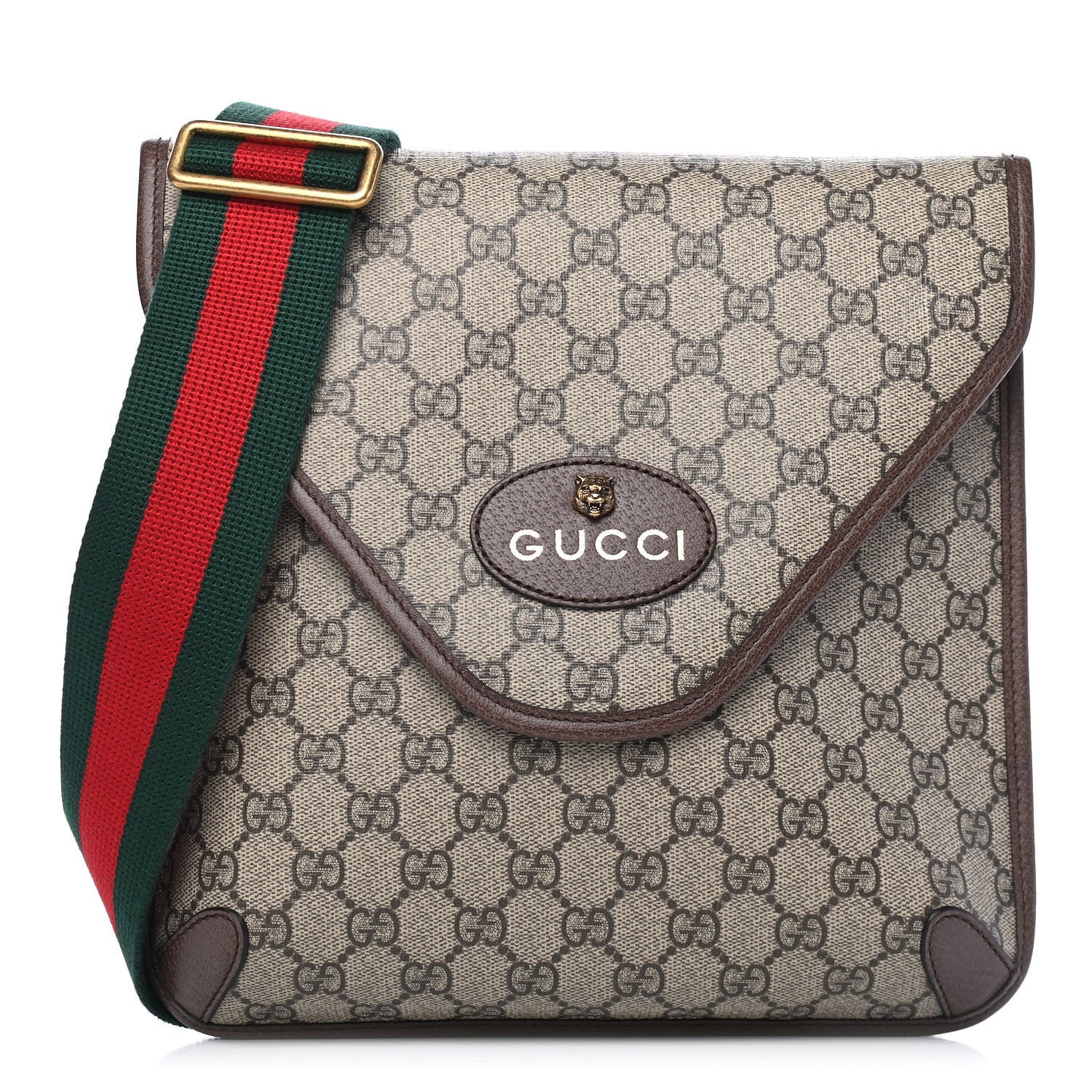 GG Supreme Monogram Web Medium Neo Vintage Flap Messenger Bag Beige New Acero