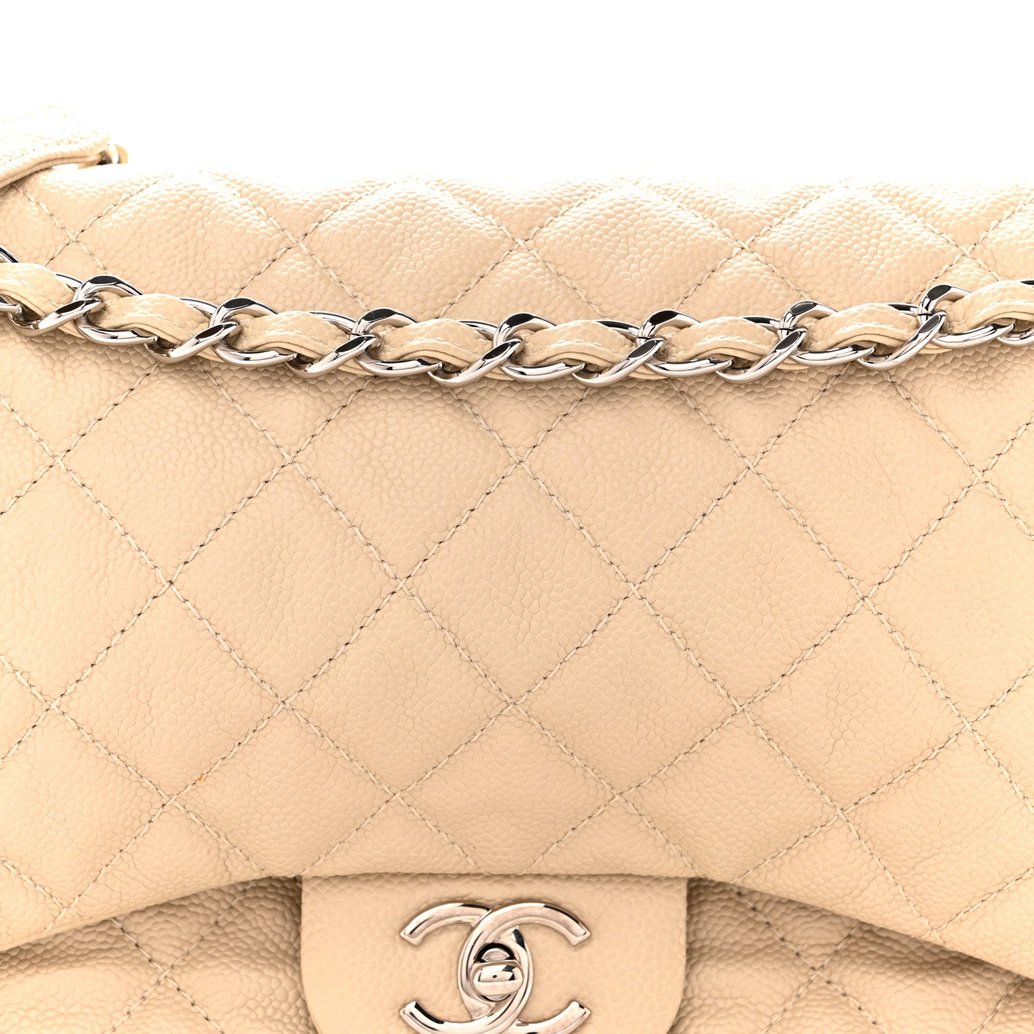 Chanel Caviar Quilted Jumbo Easy Flap Beige 8 of 10