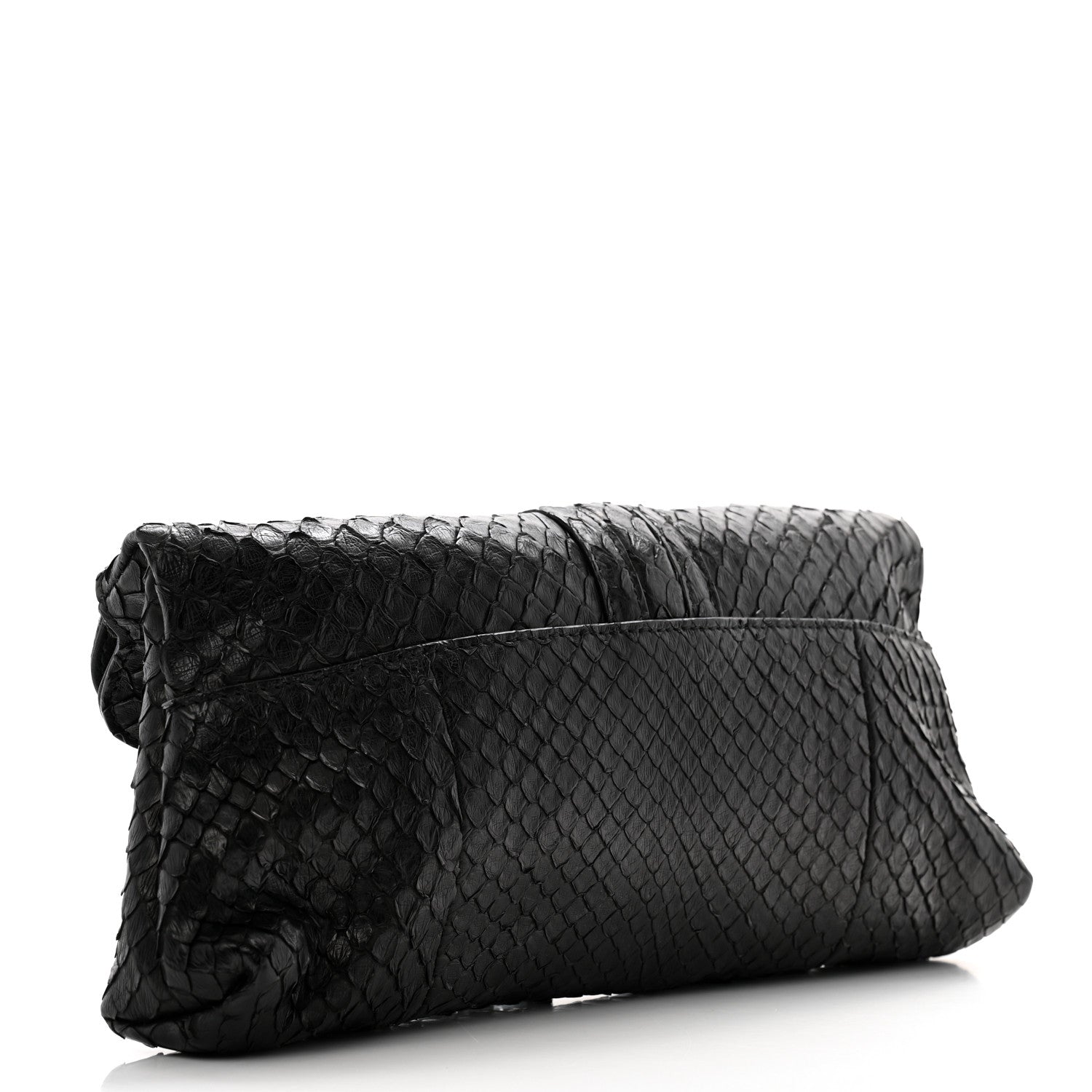 Gucci Snakeskin Bamboo Croisette Clutch Black 3 of 11