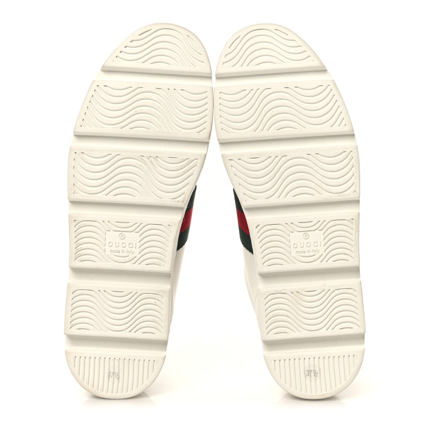 Calfskin Web Bee Embroidered Womens Ace Platform Sneakers 37.5 White