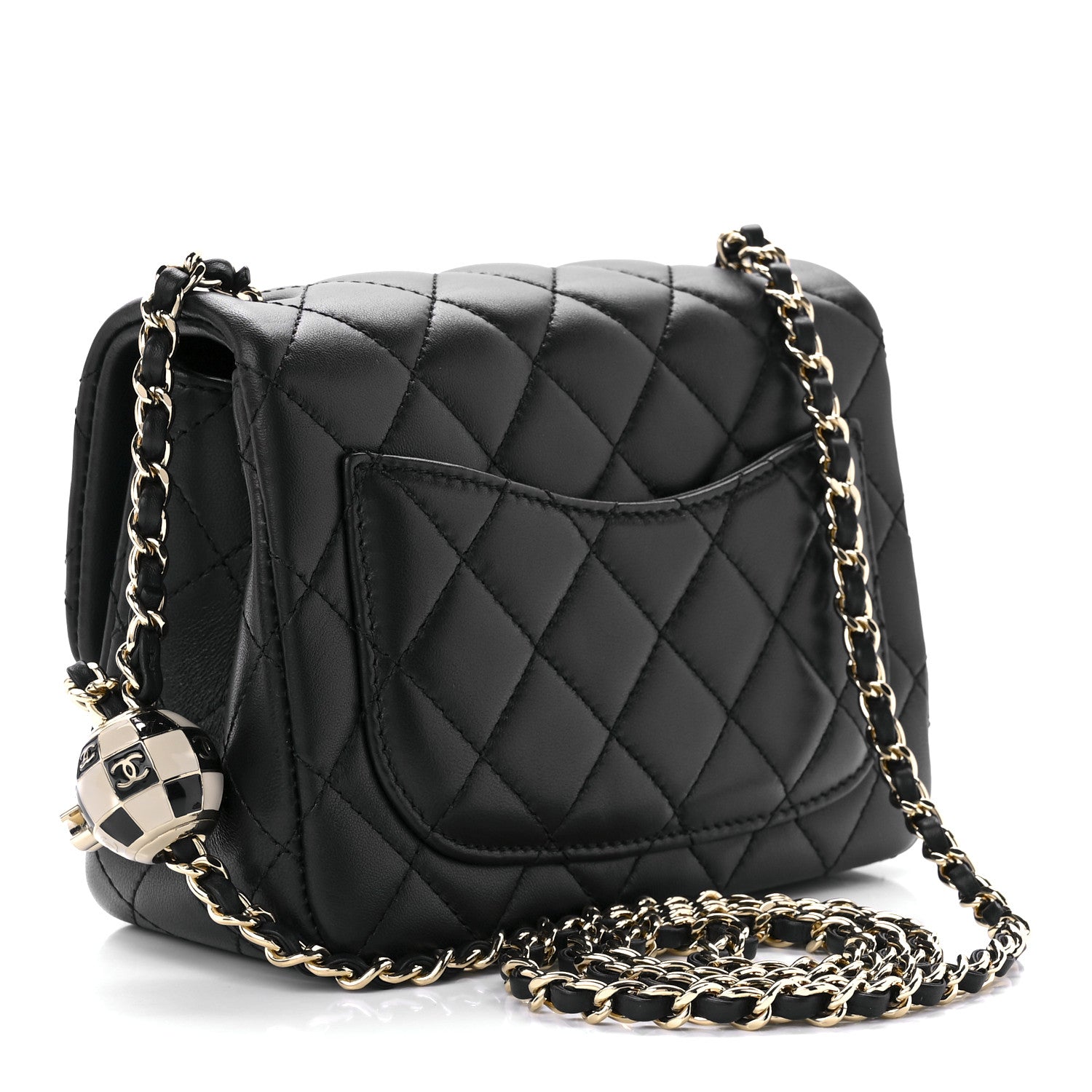 Chanel Lambskin Quilted Enamel Mini Pearl Crush Flap Black 2 of 12