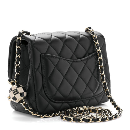 Chanel Lambskin Quilted Enamel Mini Pearl Crush Flap Black 2 of 12