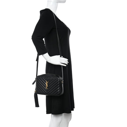 Saint Laurent Calfskin Matelasse Monogram Lou Camera Bag Black 2 of 11