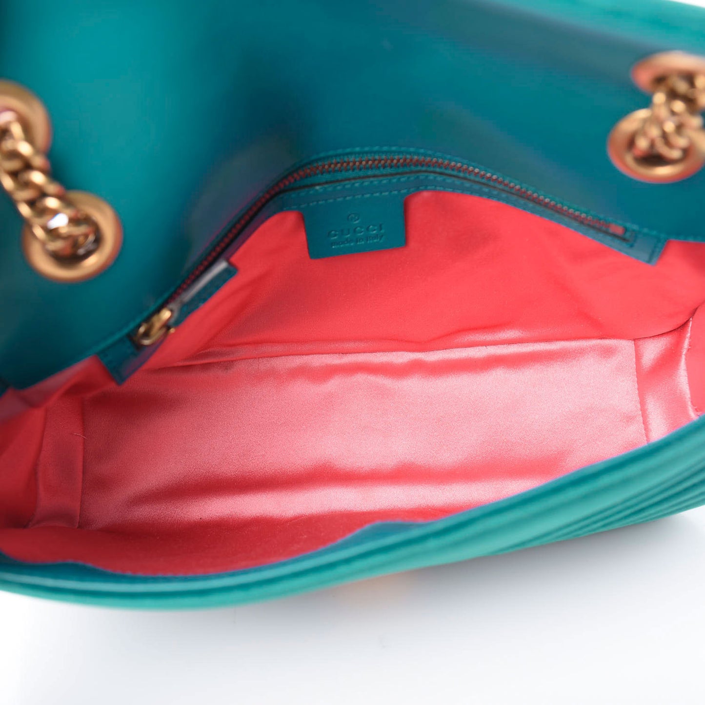 Velvet Matelasse Small GG Marmont Shoulder Bag Pavone Cyan