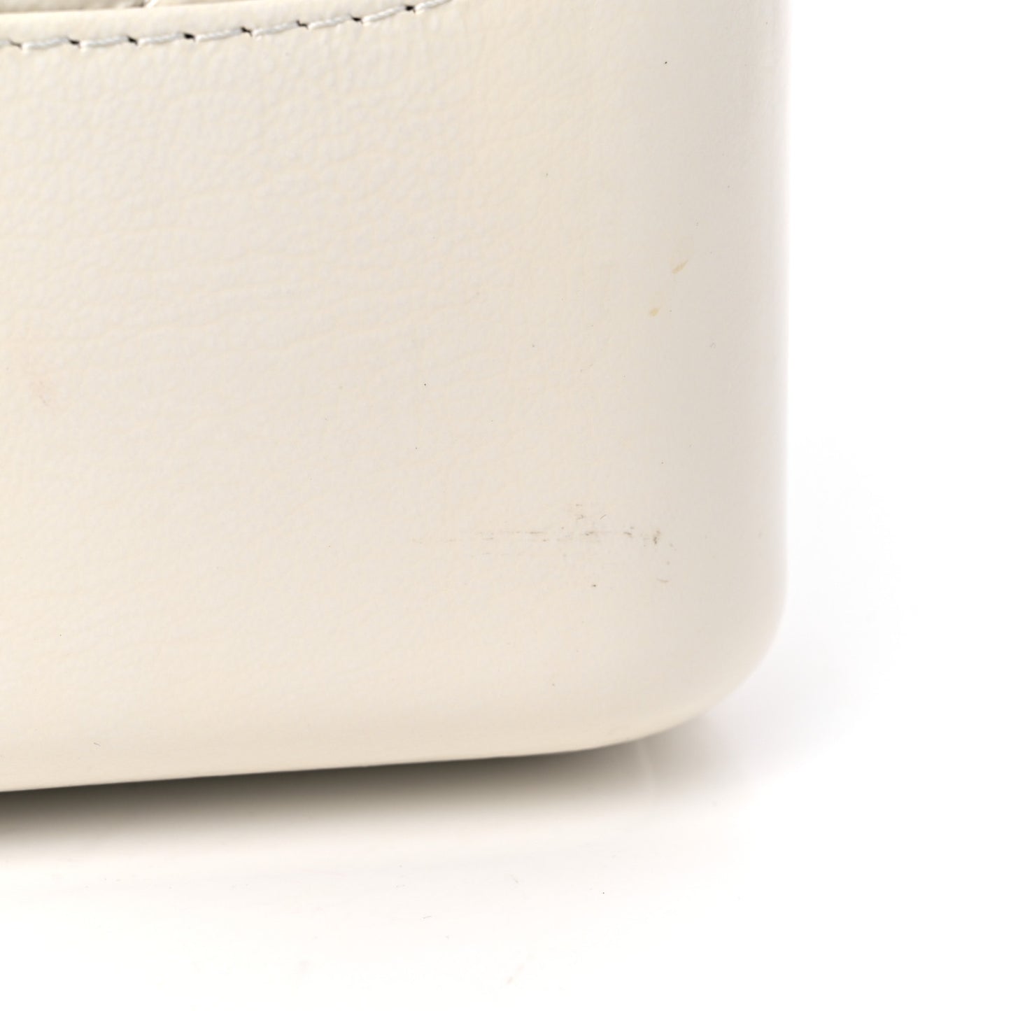 Patent Goatskin Quilted Medium Gabrielle Hobo White