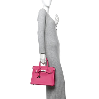 Hermes Veau Jonathan Birkin 30 Rose Shocking 2 of 11