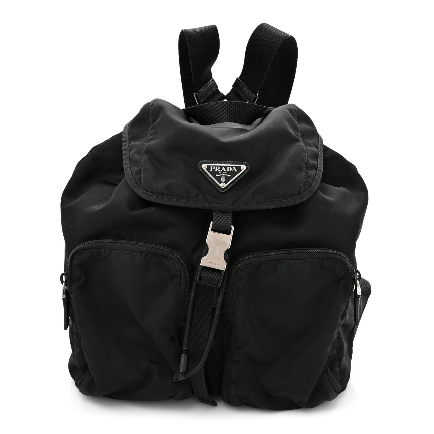 Tessuto Nylon Saffiano Vela Medium Backpack Black