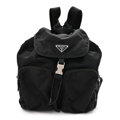 Prada Tessuto Nylon Saffiano Vela Medium Backpack Black 1 of 10