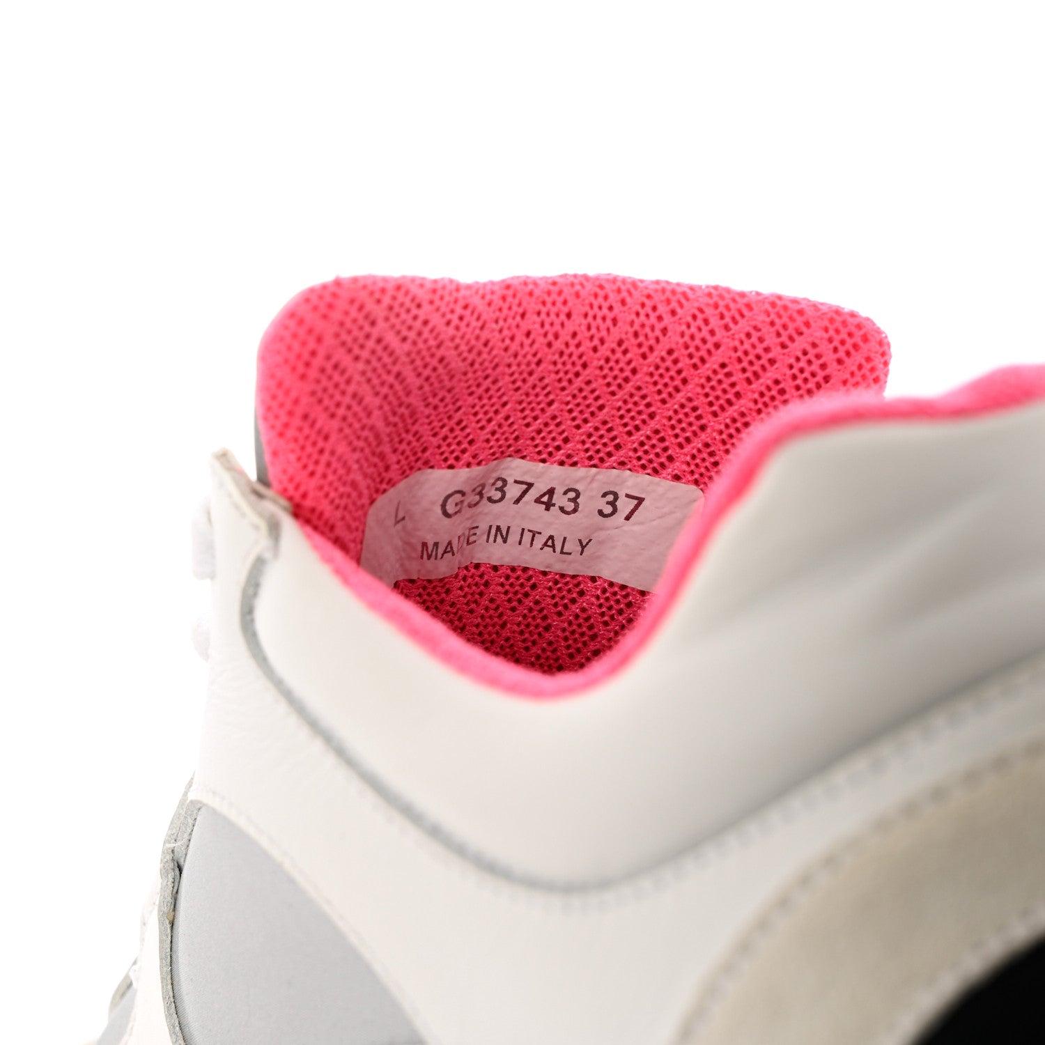 Chanel Calfskin Fabric Sneakers 37 White Silver Fluo Pink 6 of 14