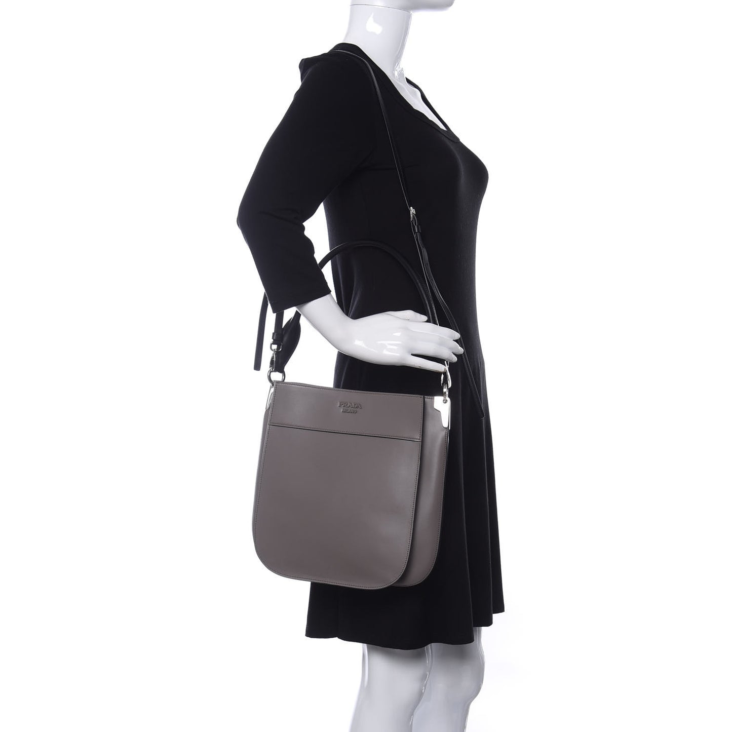 City Calfskin Small Margit Bag Argilla Black