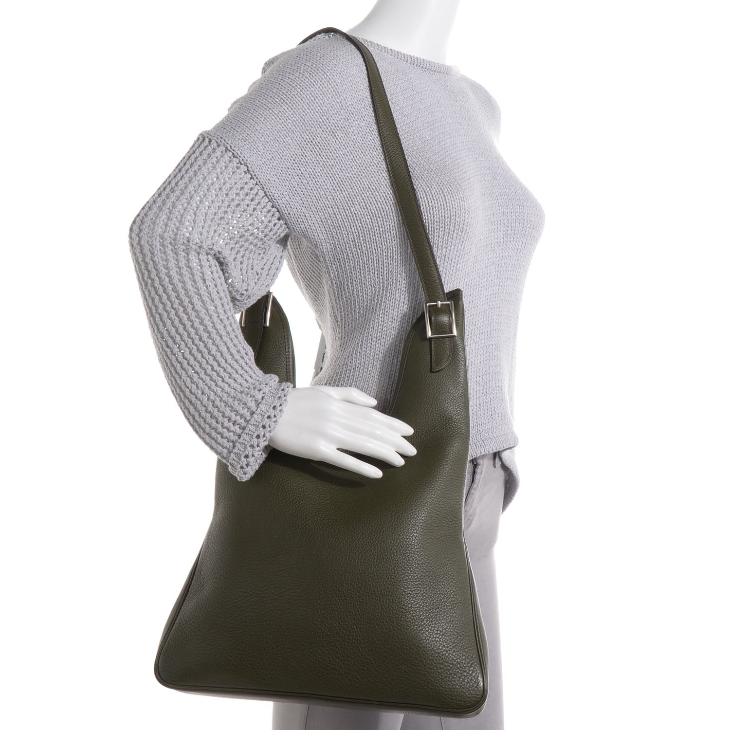 Hermes Taurillon Clemence Massai PM Vert Olive 2 of 8