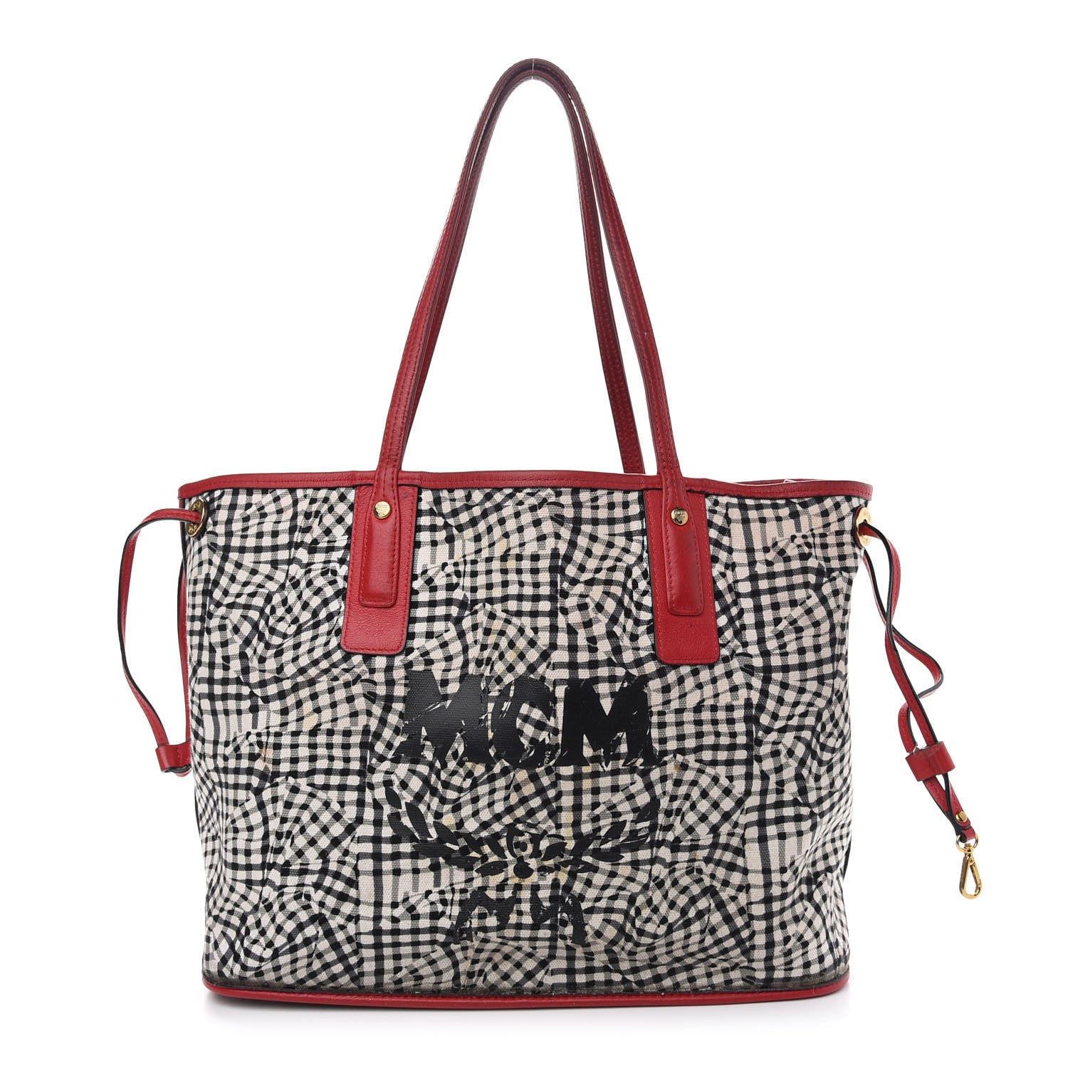 MCM Visetos Medium Liz Reversible Shopper Tote Ruby Red 12 of 17