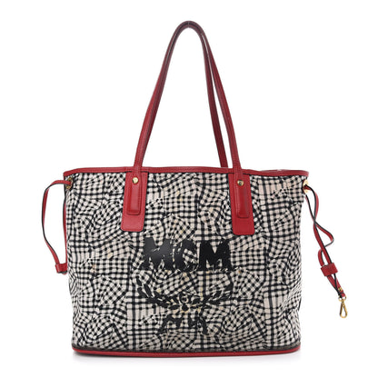 MCM Visetos Medium Liz Reversible Shopper Tote Ruby Red 12 of 17