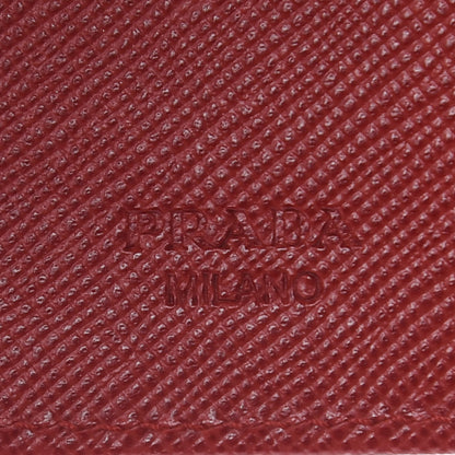 Prada Saffiano Metal Compact Zip Around Wallet Fuoco 7 of 8