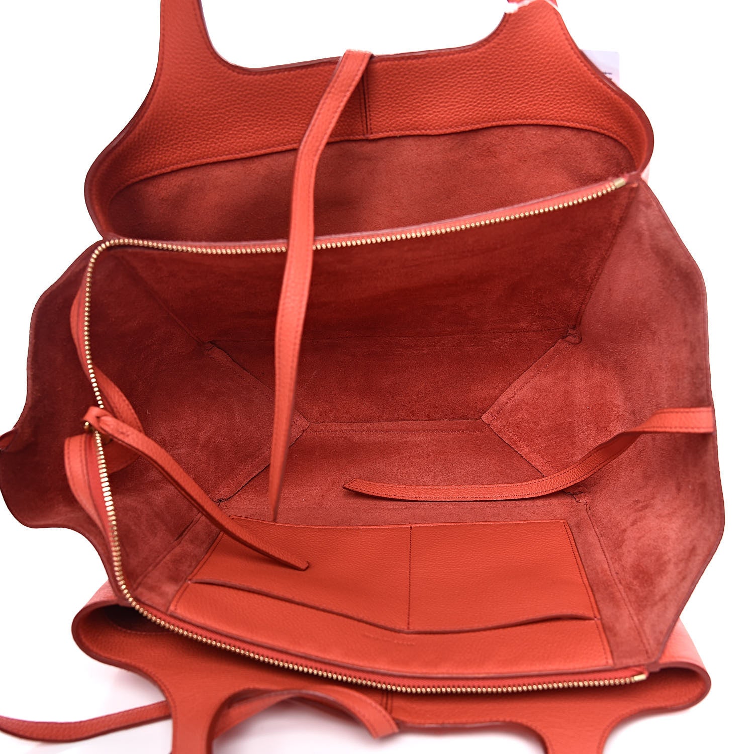 Celine Baby Grained Calfskin Small Tri-Fold Bag Orange 5 of 9