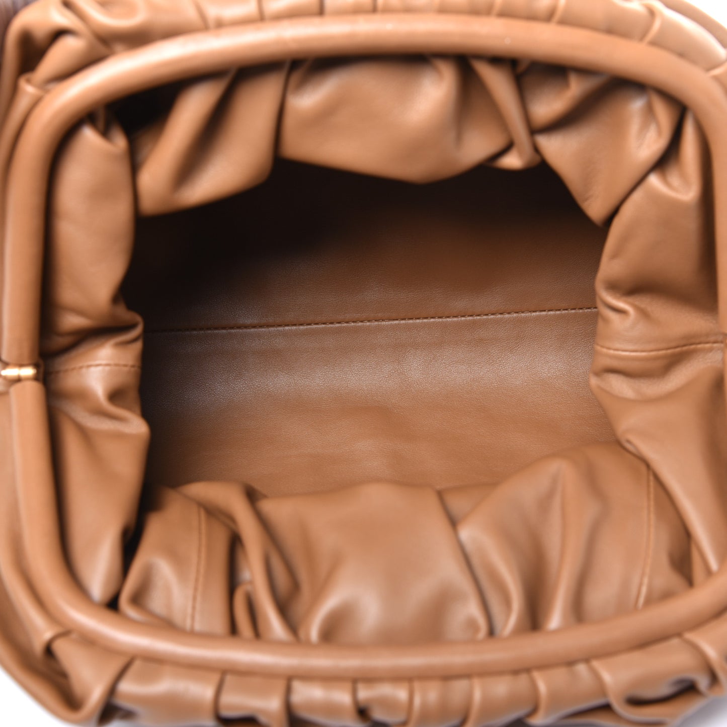 Smooth Butter Calf The Pouch Oversized Clutch Cammello