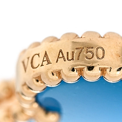 Van Cleef & Arpels 18K Yellow Gold Blue Agate 5 Motifs Vintage Alhambra Bracelet 5 of 8