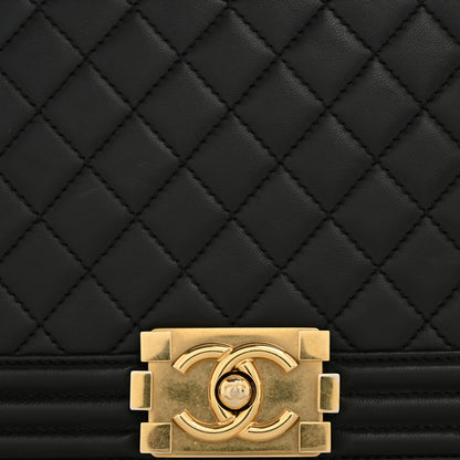 Chanel Lambskin Quilted New Medium Boy Flap Black 12 of 15