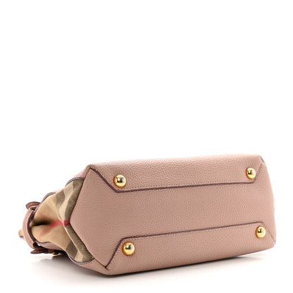 Burberry Grainy Calfskin House Check Small Banner Tote Pale Orchid 4 of 13