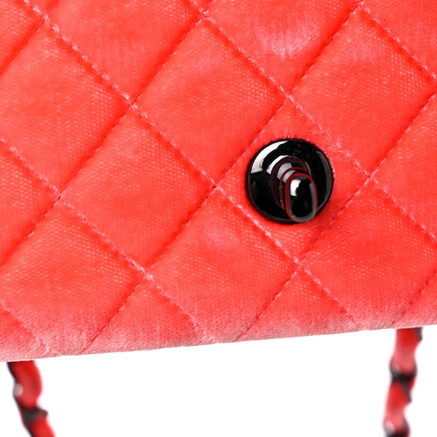 Chanel Velvet Quilted Mini Rectangular Flap Coral 14 of 26